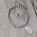 Armband Perlen Ø 7 - 8 mm grau